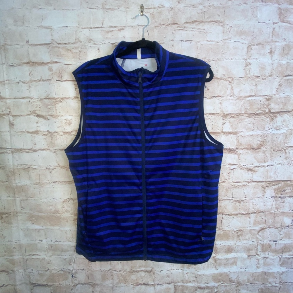 RALPH LAUREN RLX Monaco Club Golf Vest in Navy Stripe Size Large